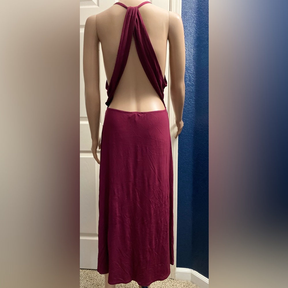 Lulu's Chic Backless Plum Dress